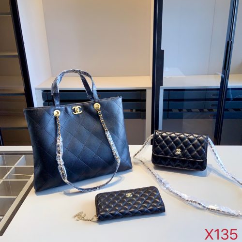 Chanel shopping bag + Xiaoxiangfa fortune bag + Chanel wallet