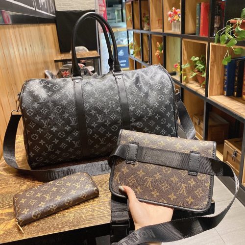 Louis Vuitton travel bag + waist bag + wallet