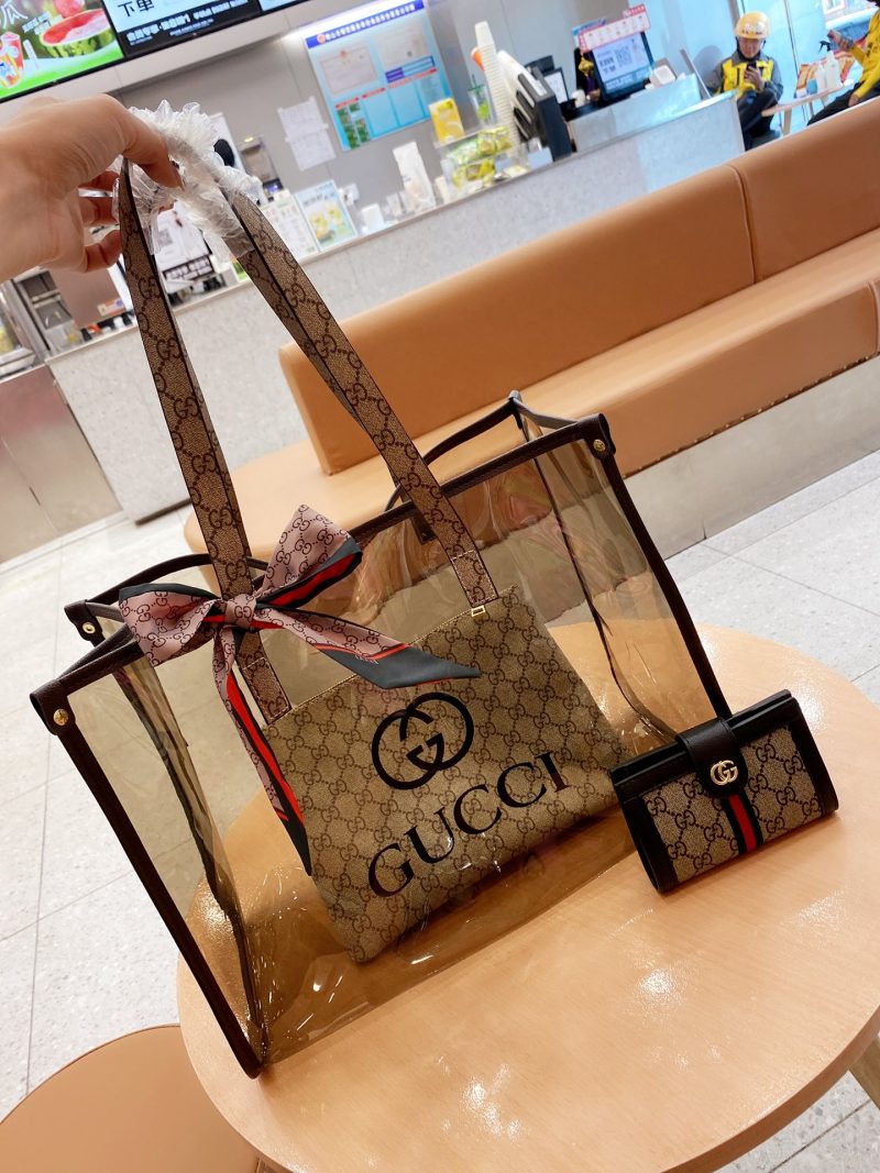 Gucci jelly shopping bag + waist bag / cosmetic bag + wallet