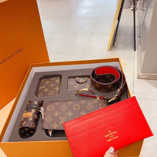 Louis Vuitton three-piece red flower set