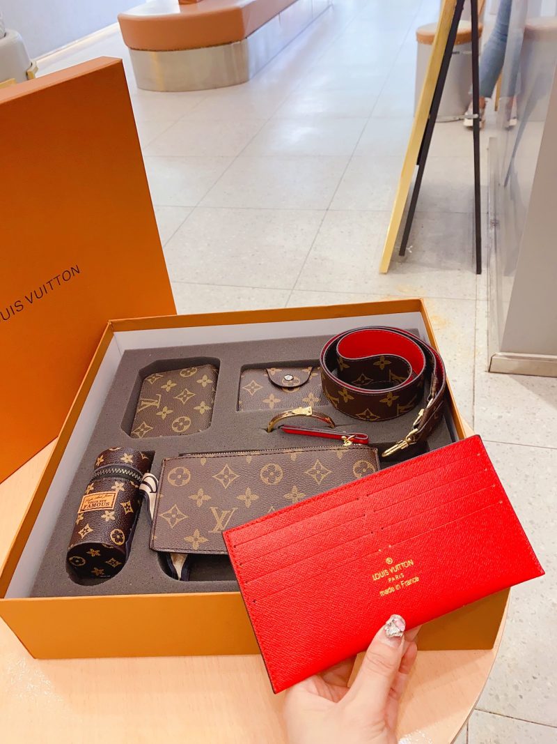 Louis Vuitton three-piece red flower set