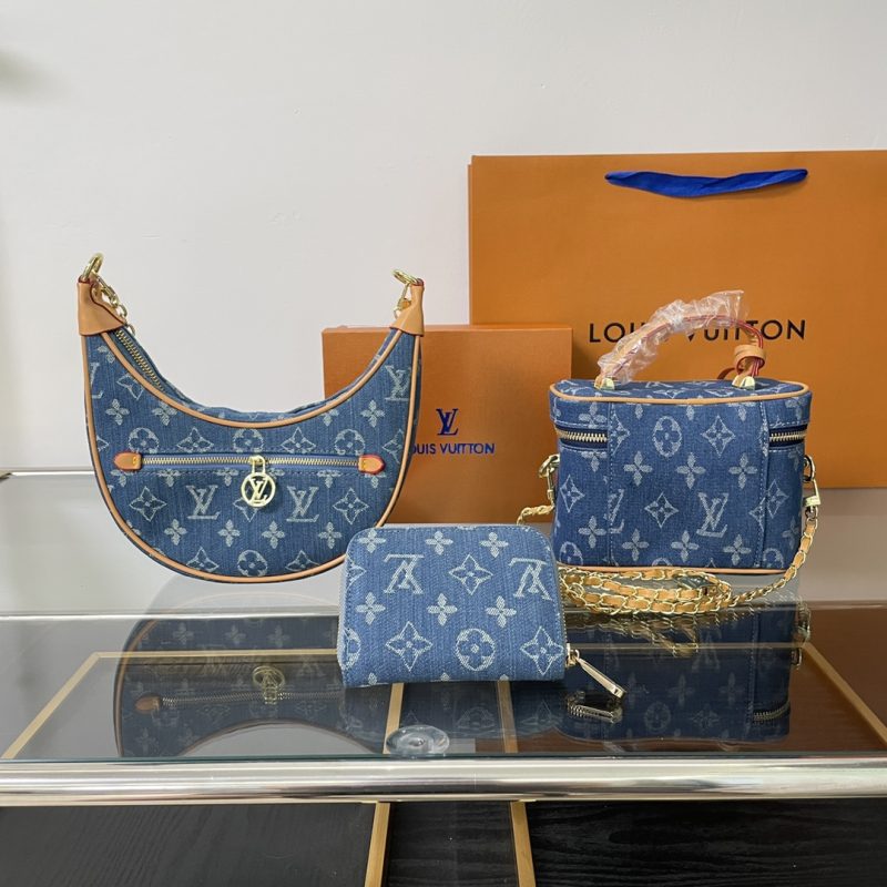 Louis Vuitton denim crescent bag