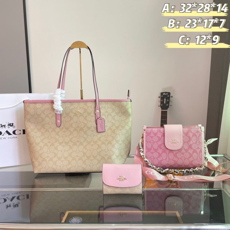 coach pink shopping bag