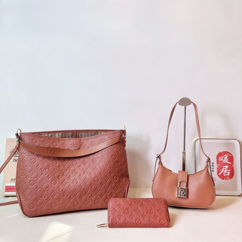 Shopping bag + crossbody bag + wallet 3-piece set