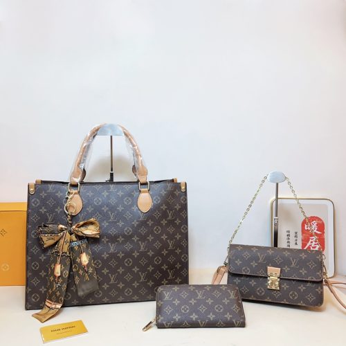 Tote bag + chain crossbody bag + wallet 3-piece set