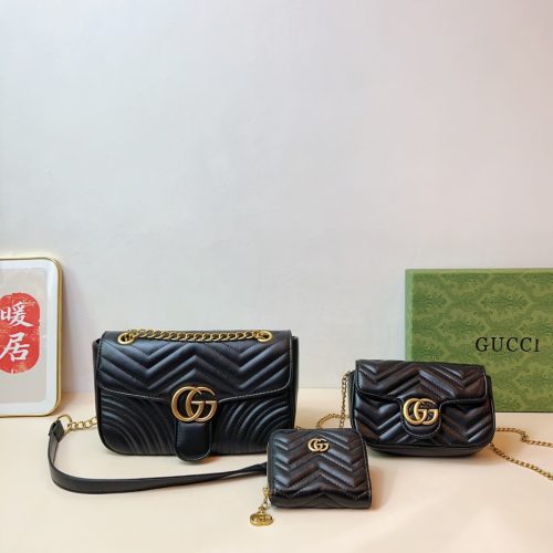 Crossbody bag + chain bag + wallet 3-piece set